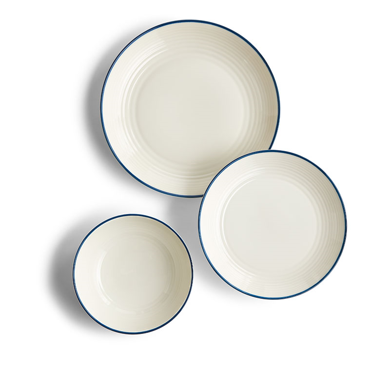 Gordon Ramsay Maze Denim Line 12 Piece Dinnerware Set, White-2