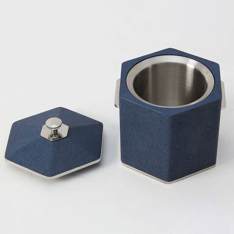 Ice Bucket, Nile Blue Shagreen-3