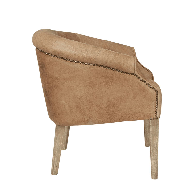 Kirkwall Club chair, L70 x W63 x H78cm, Aged Tobacco-6