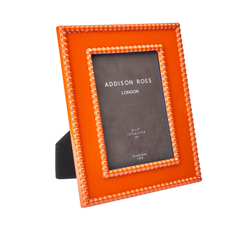 Lacquer Bobbin Photo Frame, 5 x 7", Orange-0