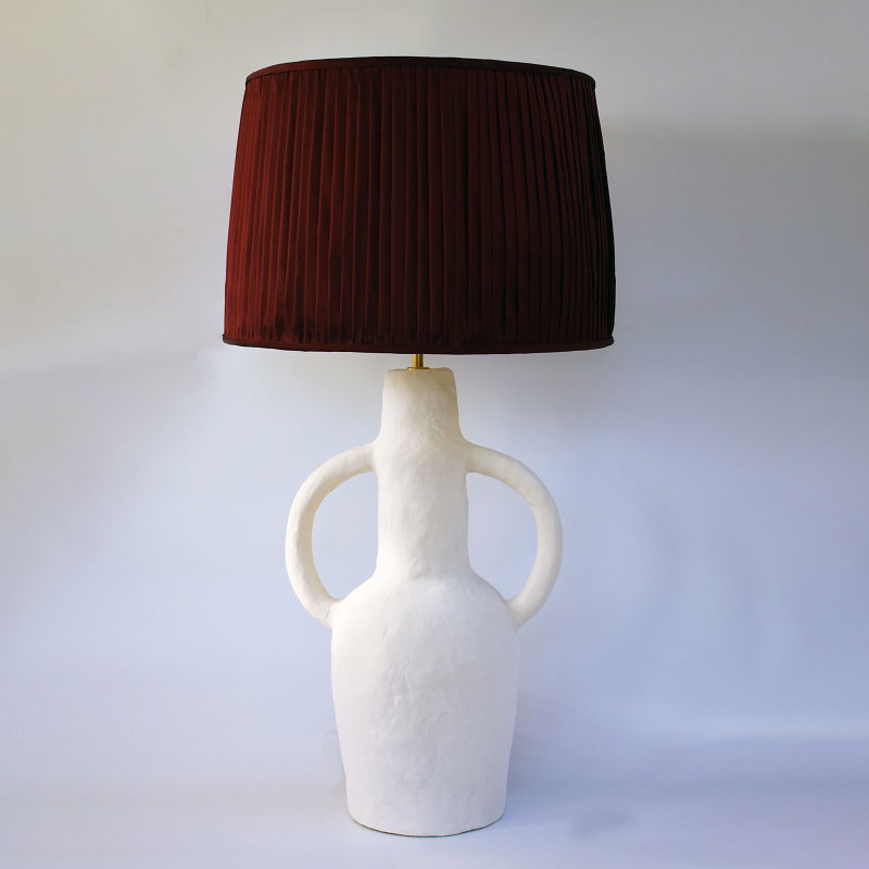 Gavotte Collection Rumba Sculpted Table Lamp Base Only with Open Arms, White-0