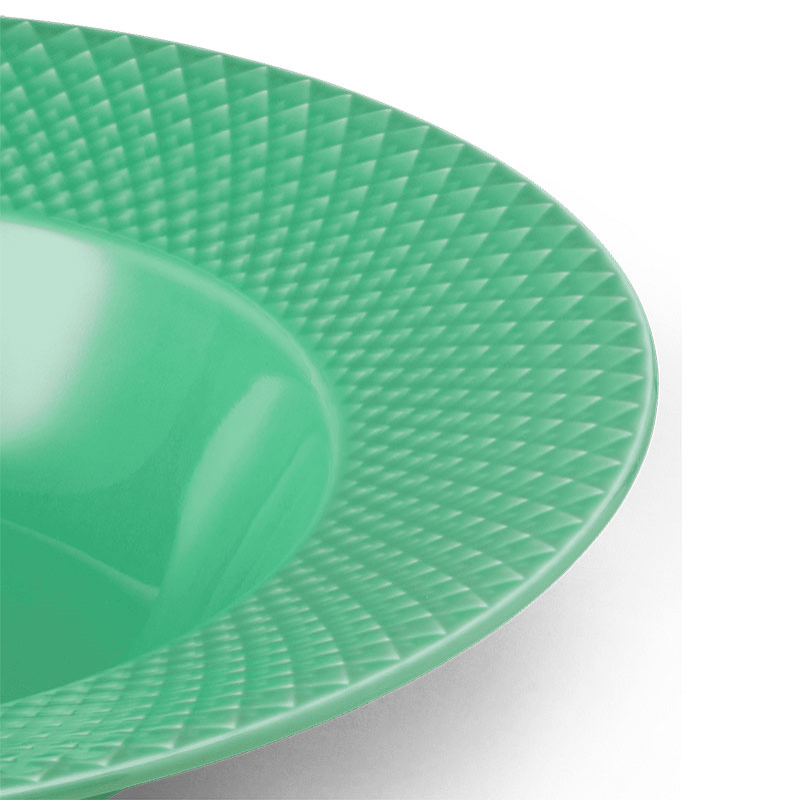 Rhombe Soup Plate, D24.5cm, Green-4