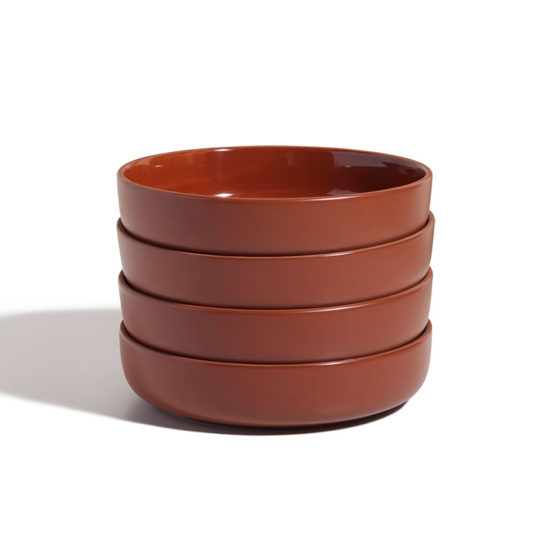 Set of 4 Dinner Bowls, 22cm, Terracotta-1