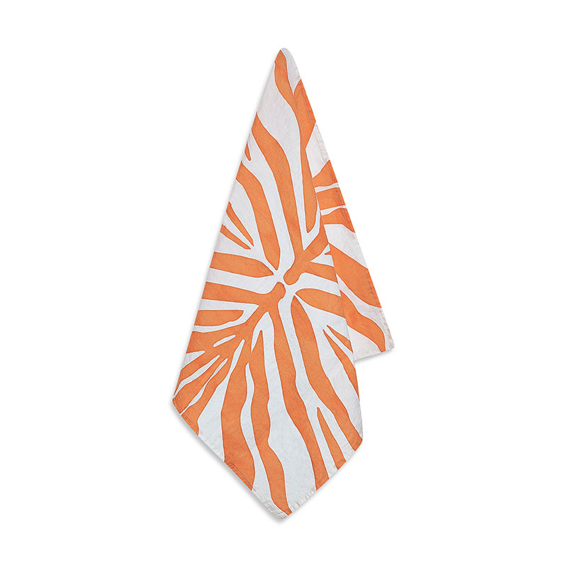 Zebra Linen Napkin, 50cm x 50cm, Tangerine Orange-1