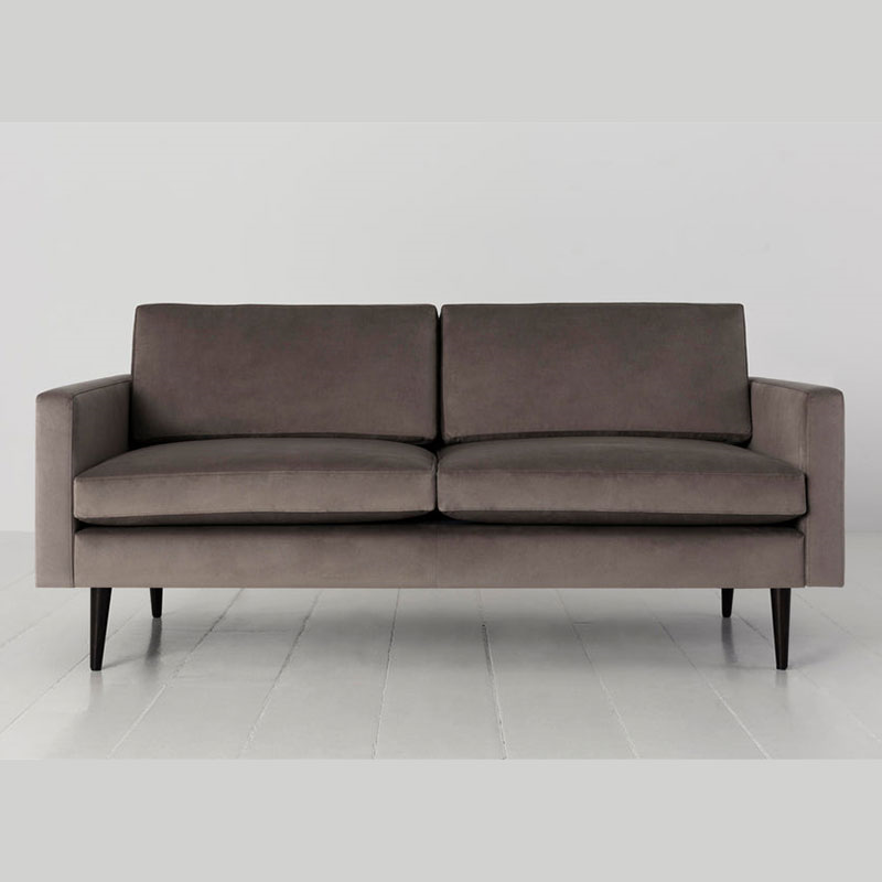 Model 01 2 Seater Velvet Sofa, Elephant-4