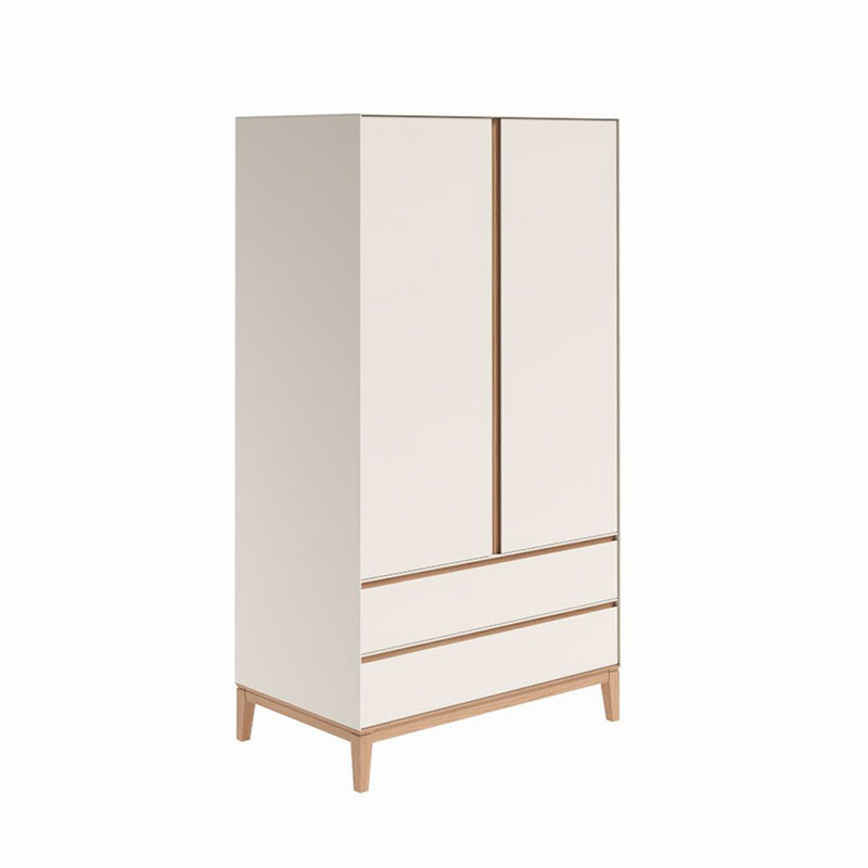 Lars Two Door Wardrobe, H191 x W100cm, Cashmere and Oak-2