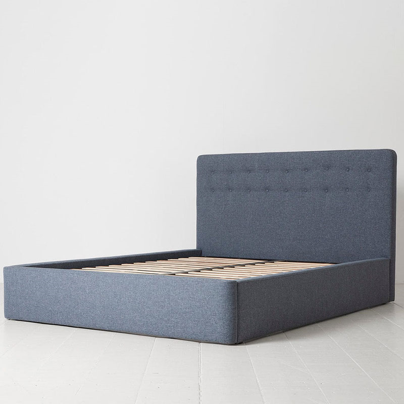 Bed 01 Linen King Size Frame, Midnight-2