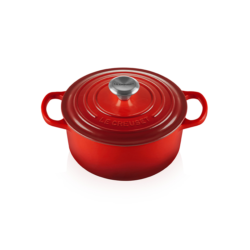 Signature Cast Iron Round casserole, 24cm - 4.2 litre, Cerise-0