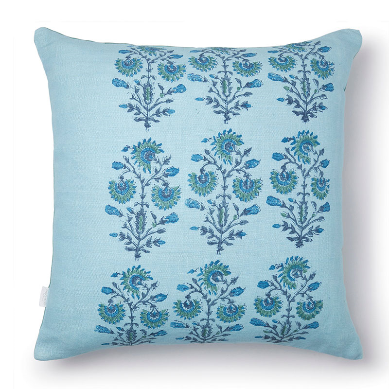 Ela Linen Cushion, 50cm x 50cm, Blue-1