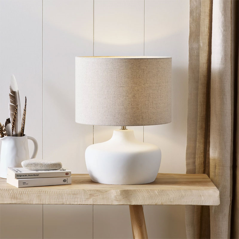 Clayton Table Lamp, H40cm, White-0