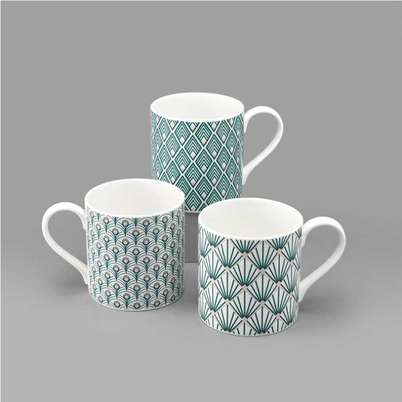 Gatsby Mug, 385ml, Teal & Blush Pink-1