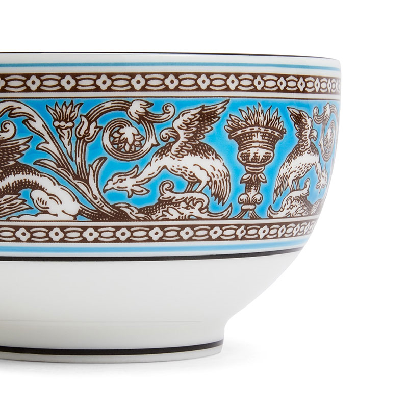 Florentine Rice Bowl, D10.5cm, Turquoise-3