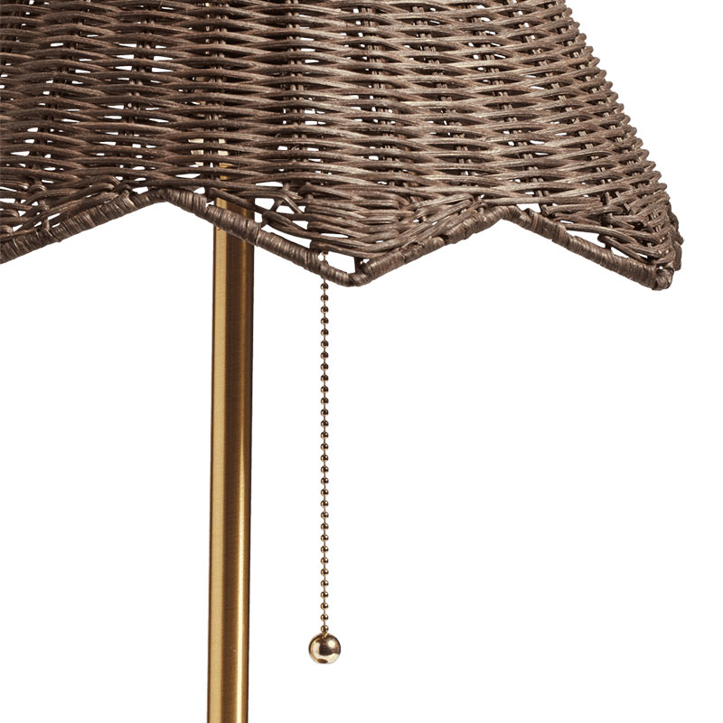 Ravindra Rattan Table Lamp with Shade, H64cm, Espresso-2