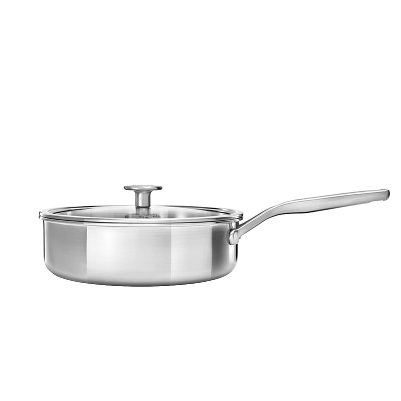 MultiPly Stainless Steel Skillet with Lid, 24cm, Silver-0