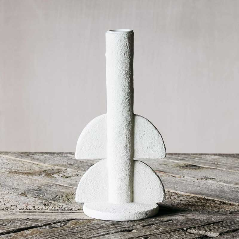 Avril Candleholder, H22cm, White-0