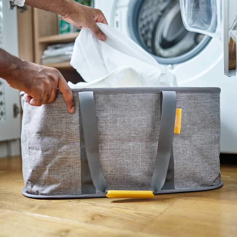 Hold-All Collapsible Laundry Basket, 35L, Grey-2