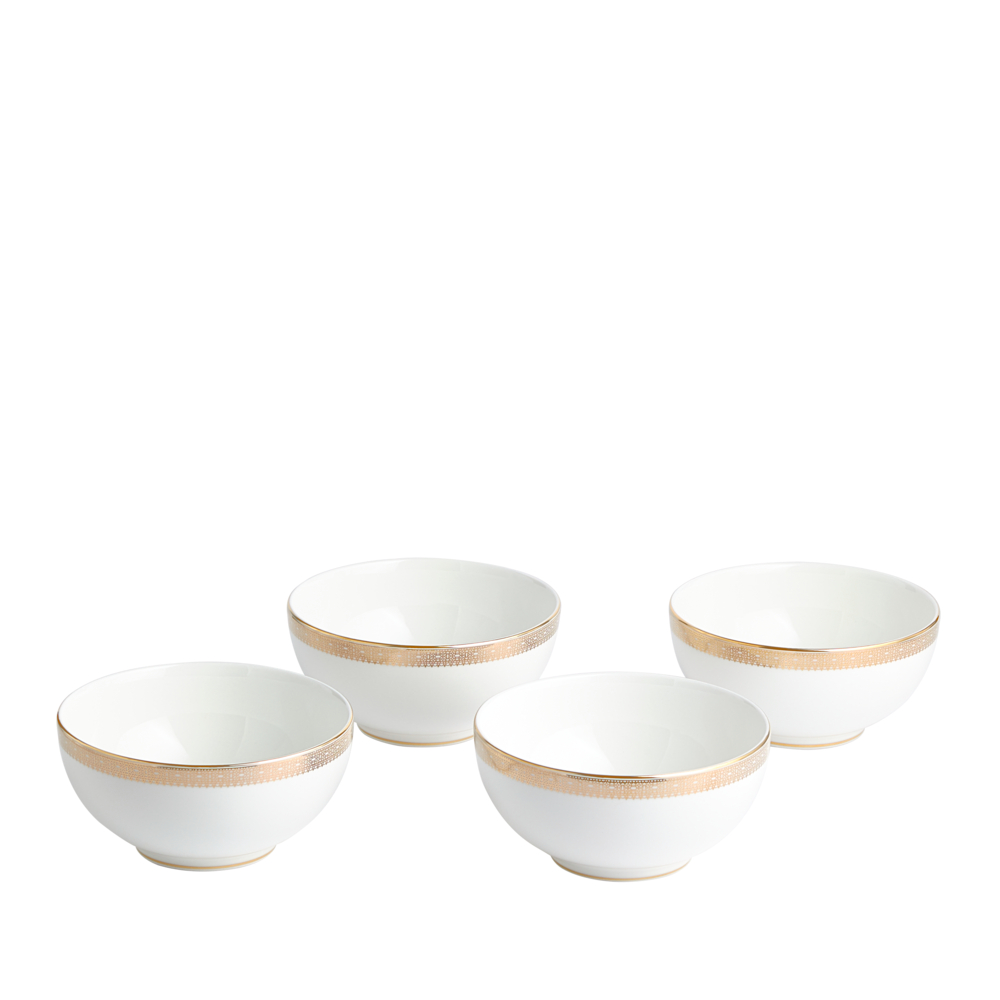 Lace 12 Piece Dinnerware Set, Gold-4