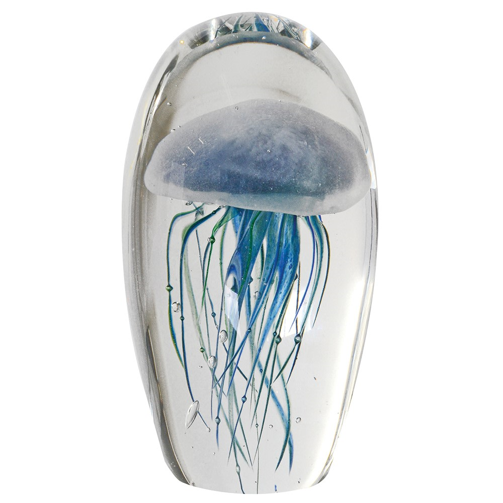 Jellyfish Glass Ornament, Blue-0