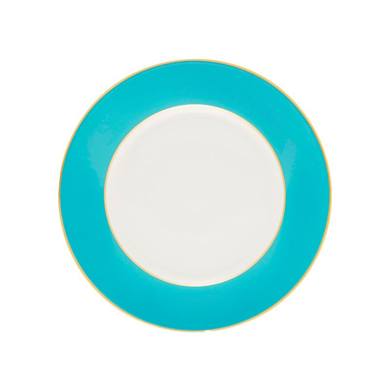 Sous Le Soleil Dessert Plate, D22.5cm, Matt Gold Classic Turquoise-0