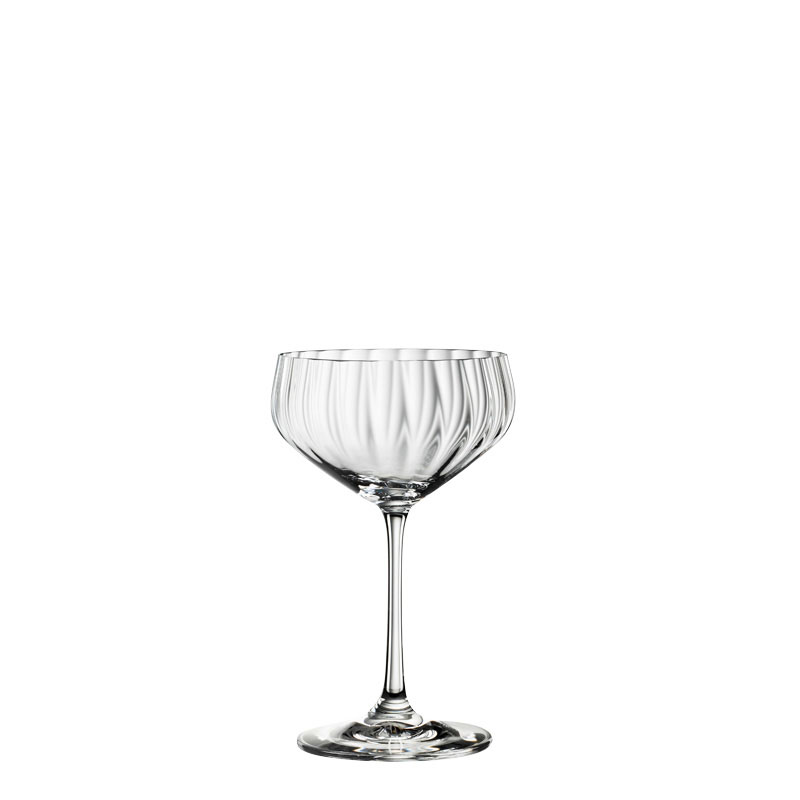 LifeStyle Set of 4 Champagne Coupes, 310ml, Clear-1