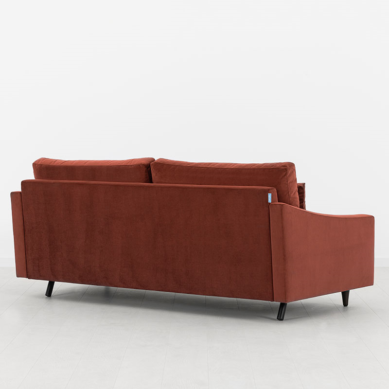 Model 07 Velvet 3 Seater Sofa, Brick-2