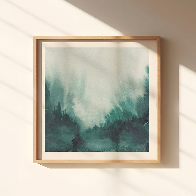 Beneath Square Signed Print, 30 x 30cm, Teal-0