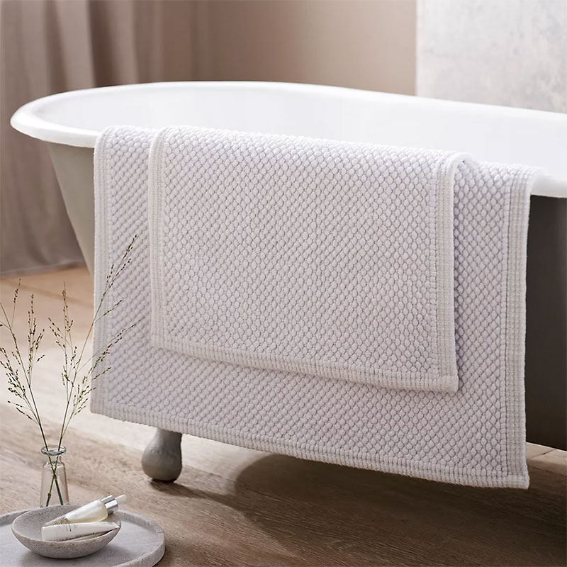 Arno Large Bath Mat, 70 x 110cm, White-1