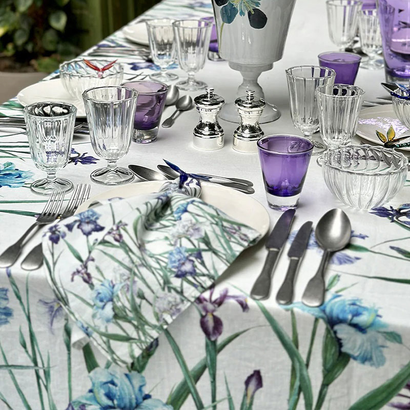 Iris Linen Tablecloth, 165 x 300cm, Purple-0