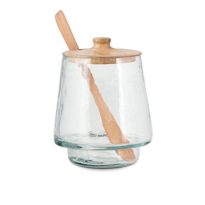 Kali Tall Storage Jar, H12cm, Natural & Clear-1