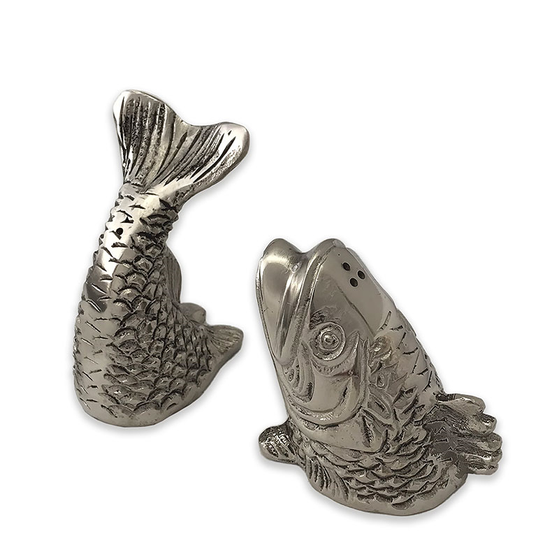 Fish Salt and Pepper Set, D6 x H9cm, Silver-1