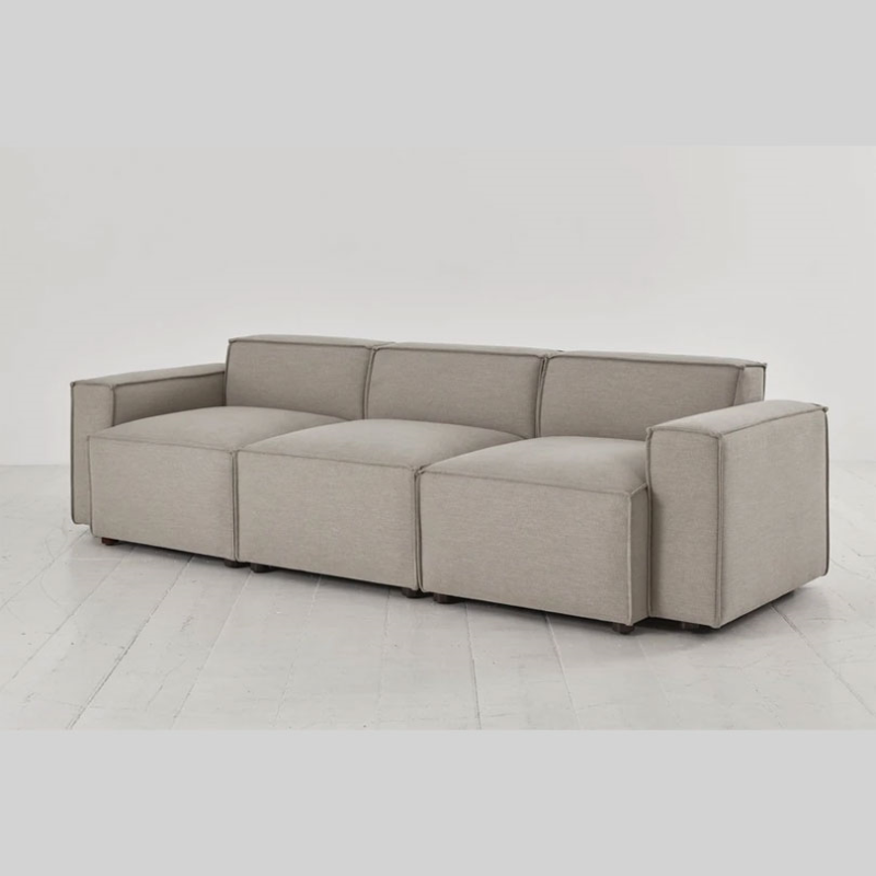 Model 03 3 Seater Linen Sofa, Pumice-2