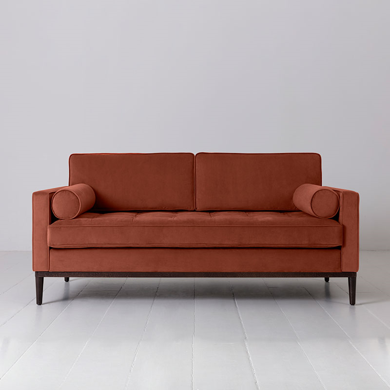 Model 02 Velvet 2 Seater Sofa, Brick-1