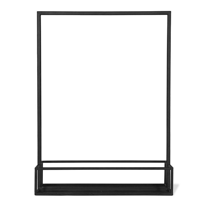 Sapperton Mirror with Shelf, H80cm, Black-1