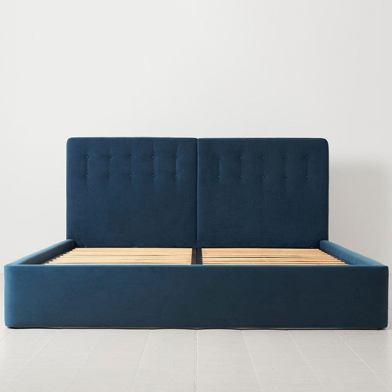 Bed 01 Velvet Super King Size Frame, Teal-2