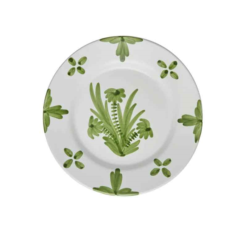 Summer Flower Ceramic Large Plate, 27cm, Green-1