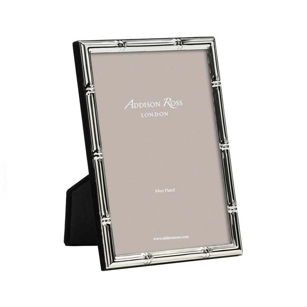 Bamboo Photograph frame, 5 x 7" with 10mm border, Silver Plate-0