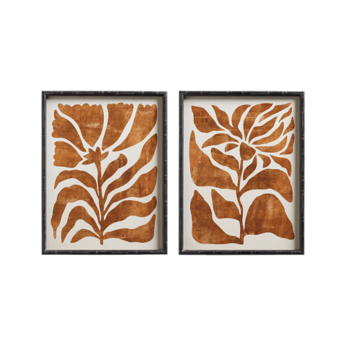 Crisanta Pair of Framed Prints, H65cm x W50cm x D3cm, Mustard-0