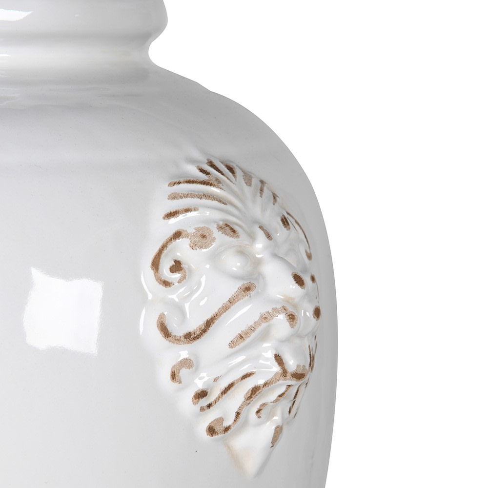 Zeus Lidded Jar, H43cm, White-1