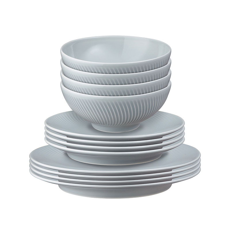 Arc 12 Piece Tableware Set, Grey-1