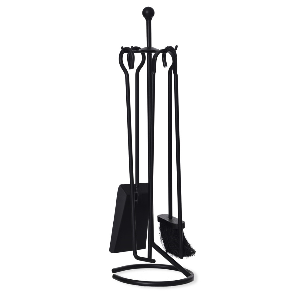 Filkins Set of 4 fireside tools, H67cm, Black-1