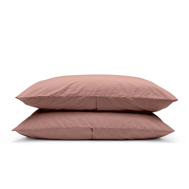 Relaxed Cotton Pair of Standard Pillowcases, Rust-1