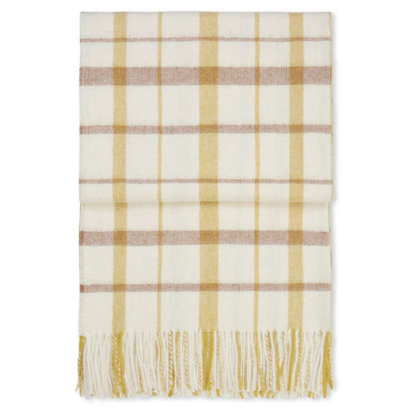 Tweed Throw, H130 x W190cm, Light Yellow-2