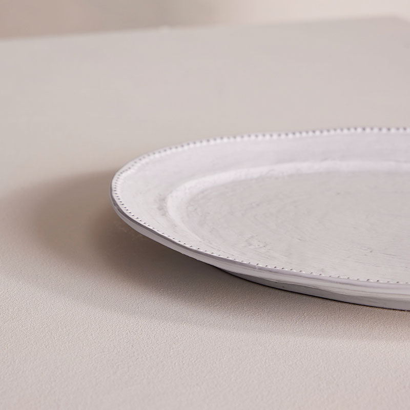 Hillcrest Oval Serving Platter D37cm, White-3