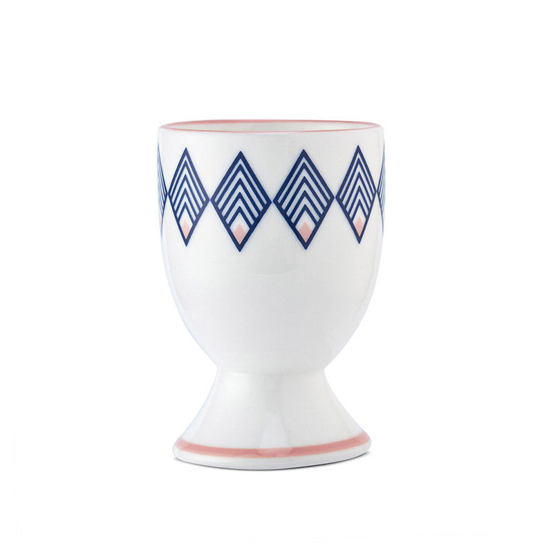 Gatsby Egg Cup, H6.5cm, Blue & Blush Pink-0