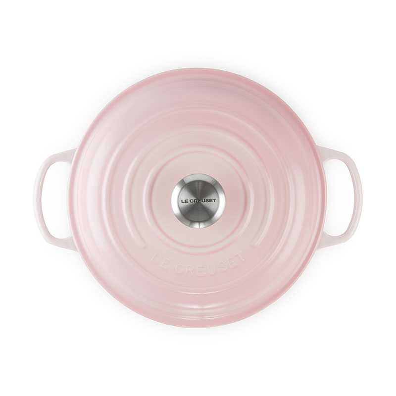 Signature Cast Iron Shallow Casserole, 26cm, Shell Pink-1