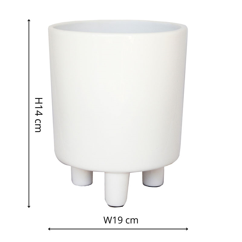 Pisa Planter, H16 x W19 x D19cm, White-5