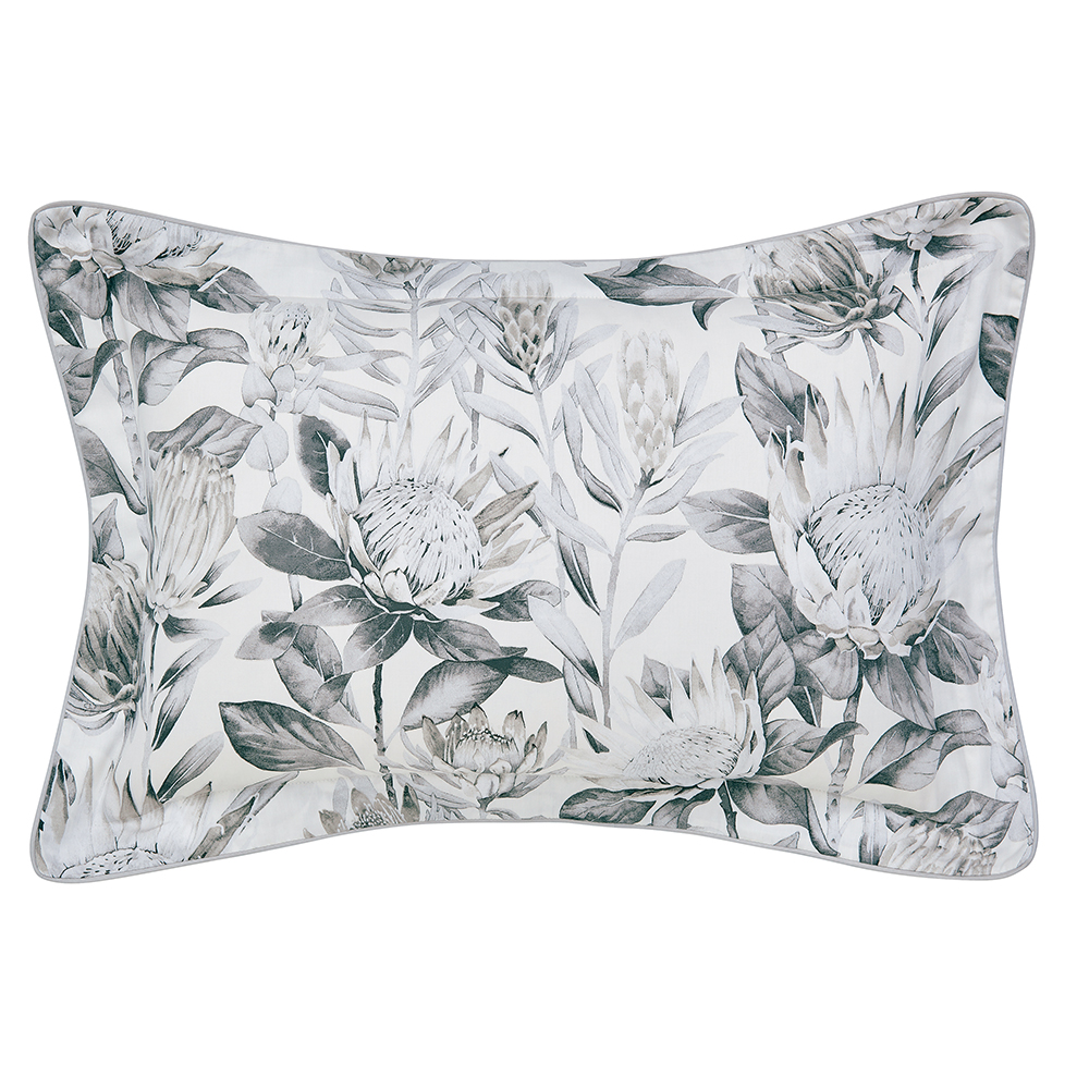 King Protea Pillow Case, Grey-0