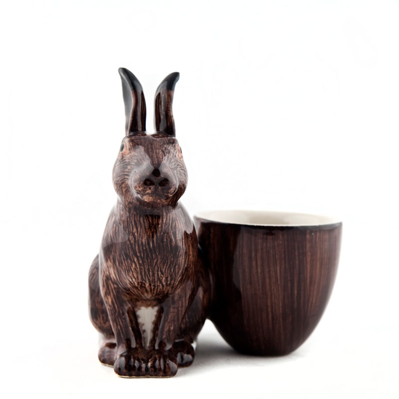 Hare Egg Cup, H9cm, Brown-2