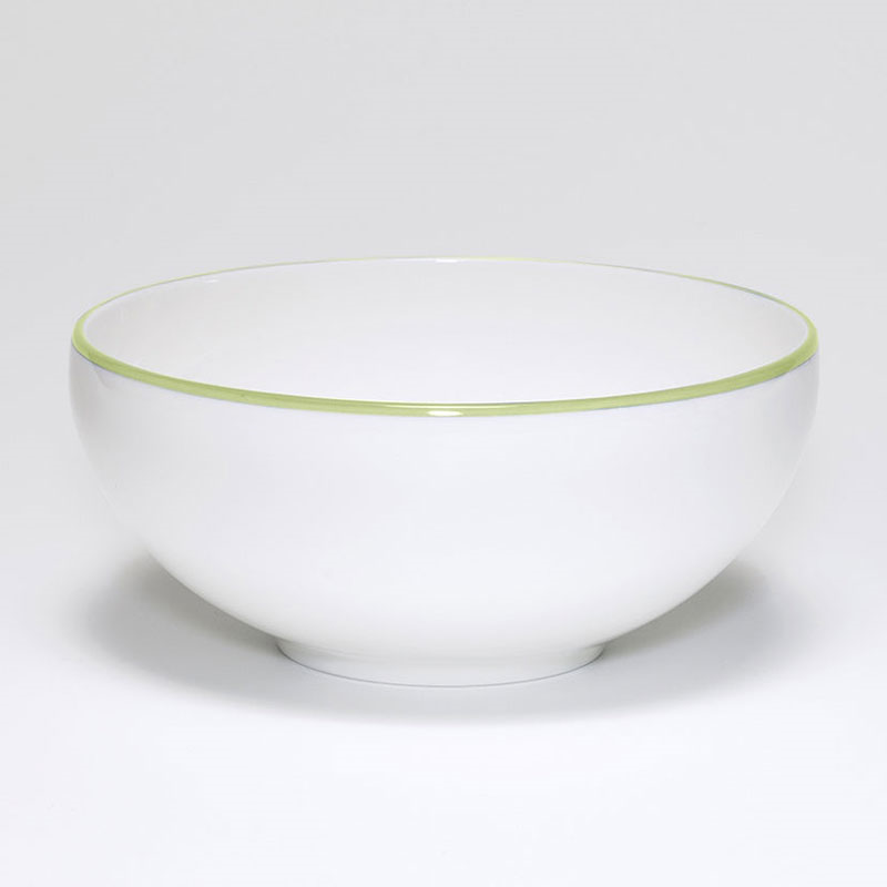 Breakfast Bowl, D15cm, Apple Green Rim-0