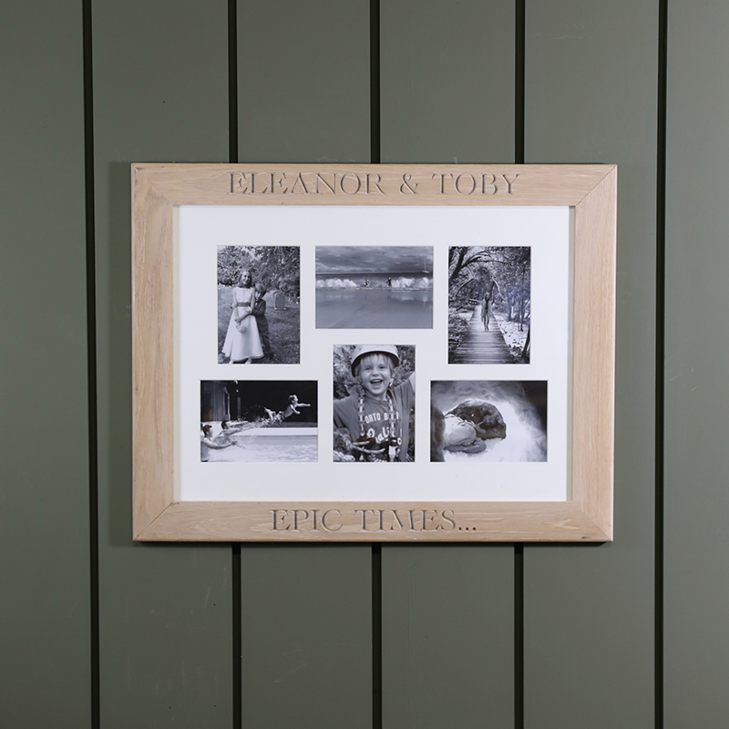 Engraved Multi Frame, Oak, Large, 68 x 53 x 2cm-0